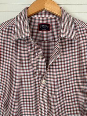 UNTUCKit Men’s Size L Tall Slim Fit Long Sleeve Button Down Check Shirt